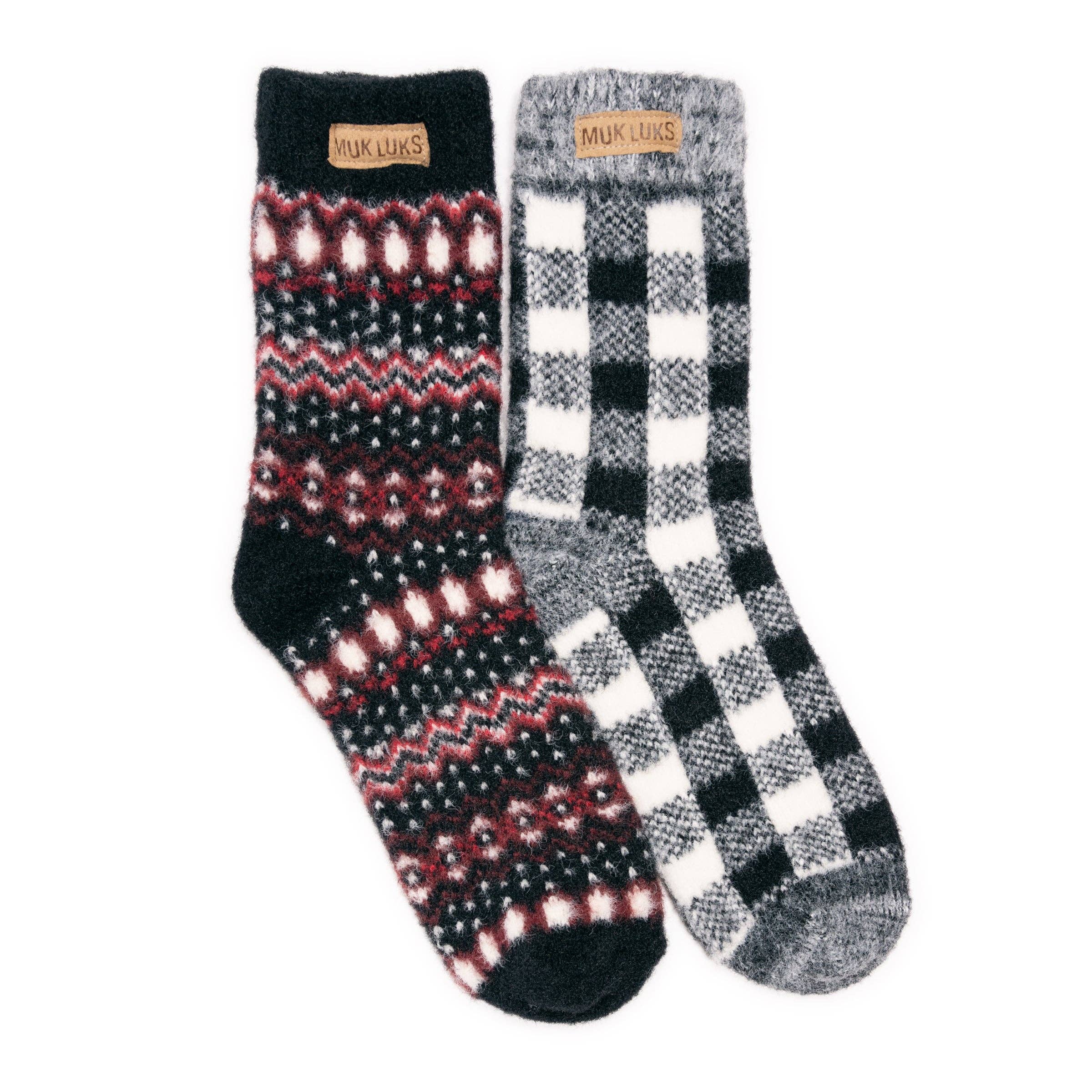 MUK LUKS® Sweater Crew Socks – 2-Pack Cozy & Stylish Warmth